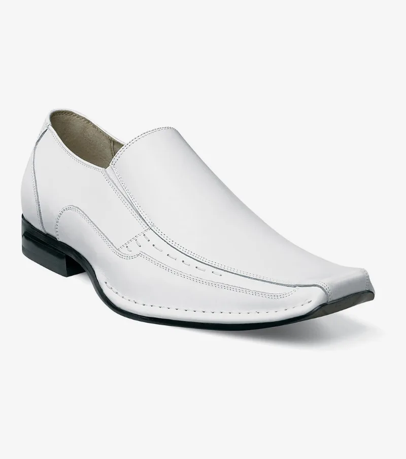 Stacy Adams Shoes Templin Bike Toe Loafer White Size 10