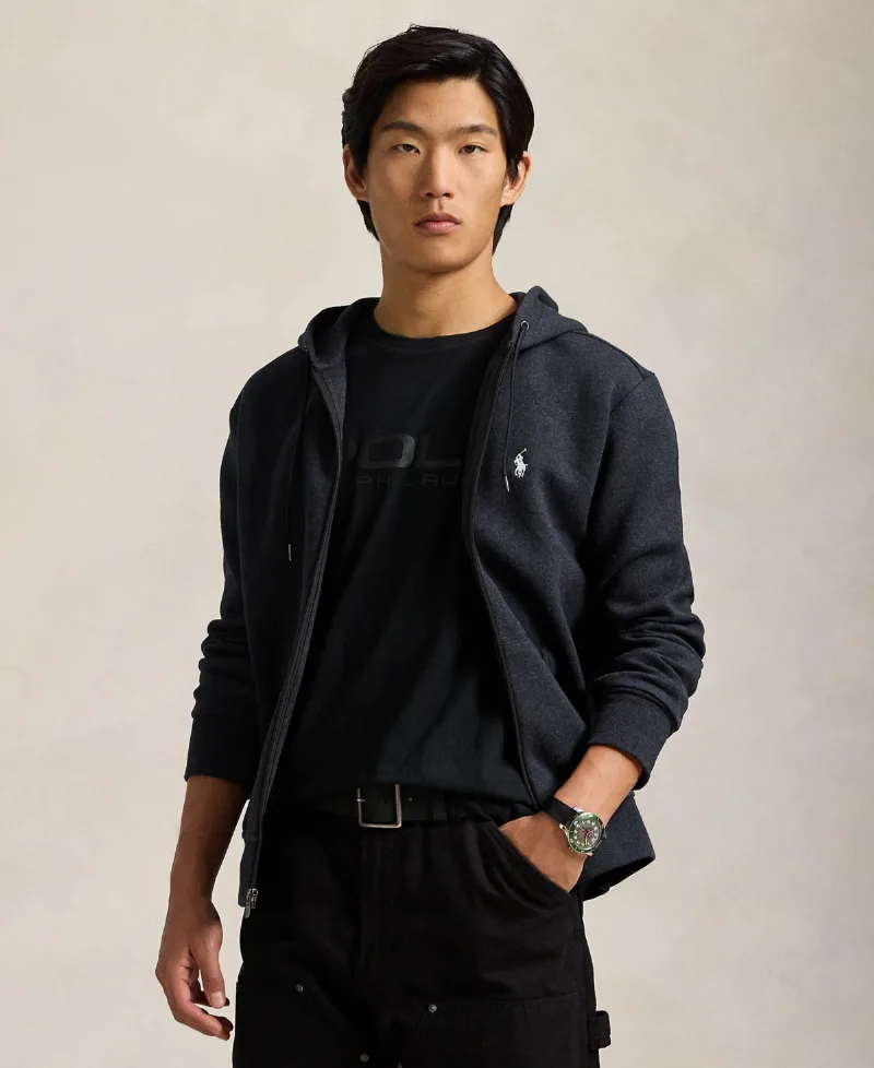 Polo Ralph Lauren Men's Double-Knit Full-Zip Hoodie - Black