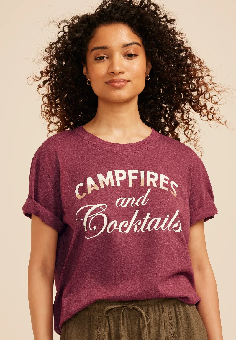 Maurices Women's Campfires & Cocktails Oversized Fit Graphic Tee