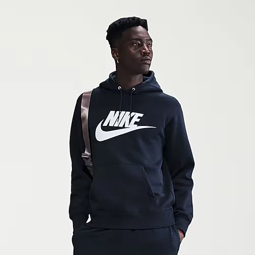 Nike Fleece Sweatshirt Mens Long Sleeve Active Hoodie, Small, Blue