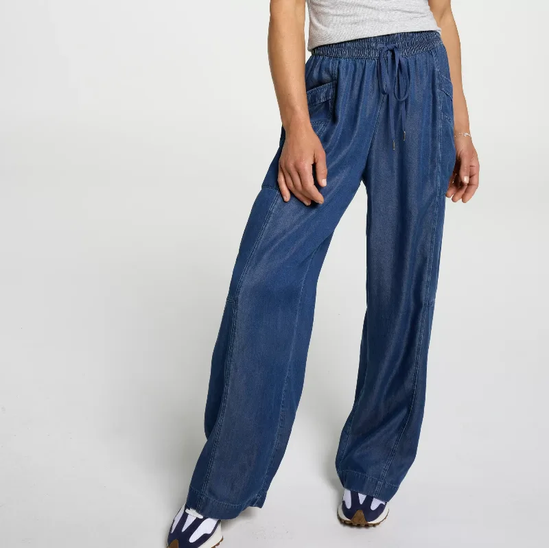 CALIA Women's Effortless Soft Wide Leg Pant, 3X, Dark Indigo