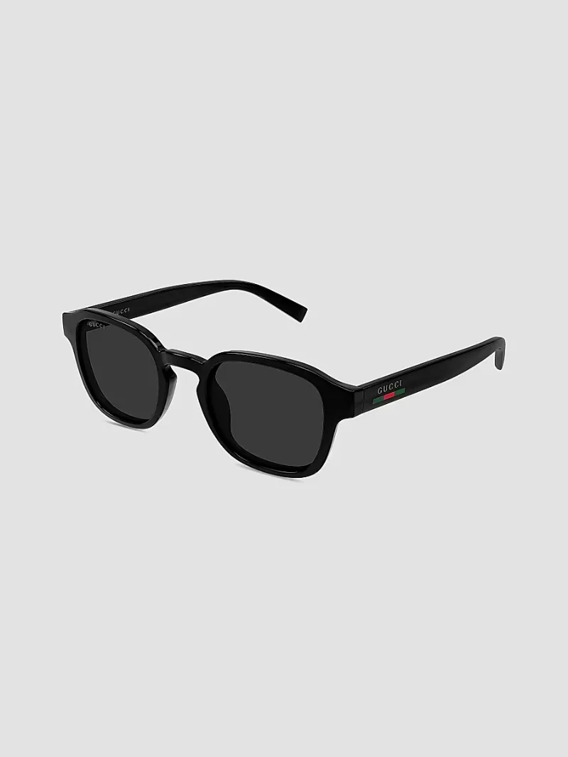 Gucci Men's Gucci Lines 49MM Round Sunglasses - Black