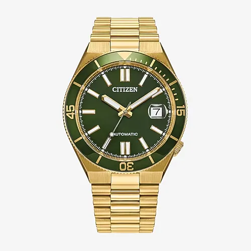 Citizen Sport Luxury Auto Mens Automatic Gold Tone Stainless Steel Bracelet Watch Nj0232-53x, One Size, Yellow