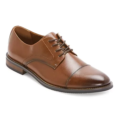 Stafford Mens Wallace Oxford Shoes, 8 Medium, Brown
