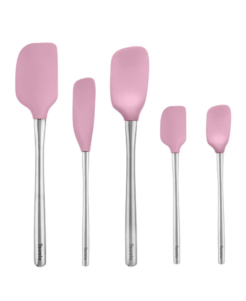 Tovolo Flex-Core 5-Pc. Stainless Steel Handle Spatula Set - Pink Sorbet