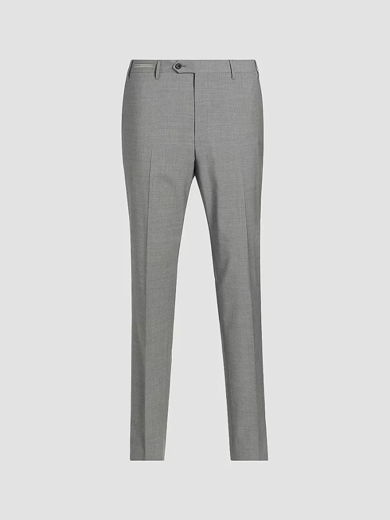 Corneliani Men's ​Stretch-Wool Straight-Leg Pants - Light Grey - Size 40