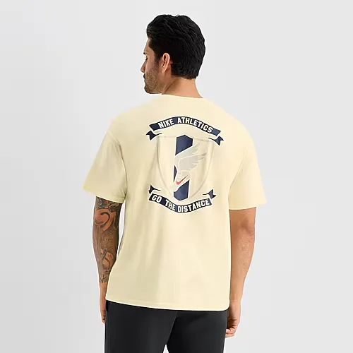 Nike Mens Crew Neck Short Sleeve Regular Fit Graphic T-Shirt, Xx-large, Beige