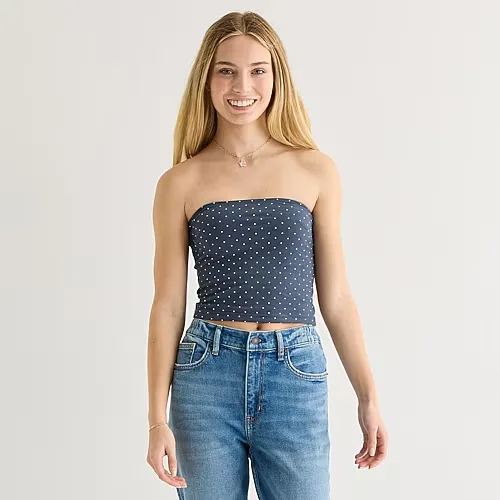 Arizona Womens Juniors Tube Top, Medium, Blue