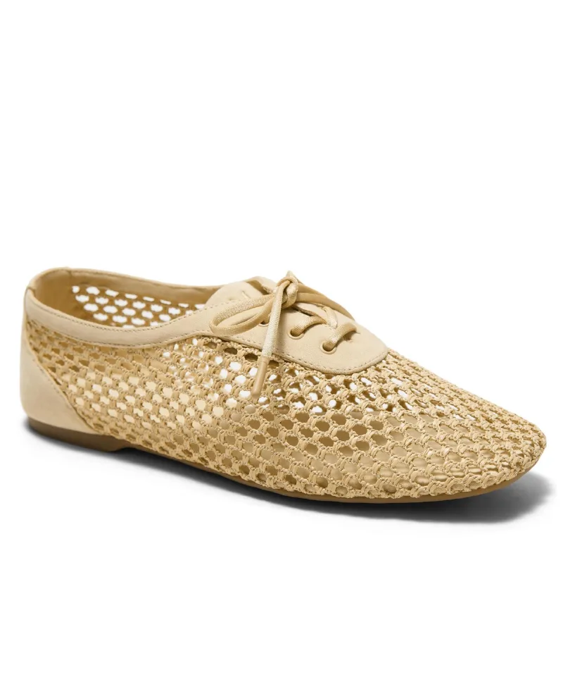 Vivaia Women's Carey Square-Toe Mesh Flats - Natural