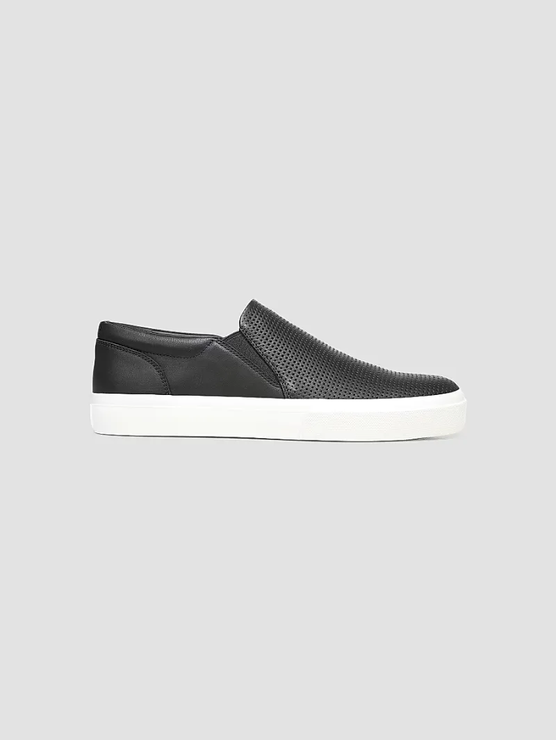 Vince Men's Fletcher Leather Slip-On Sneakers - Black - Size 8