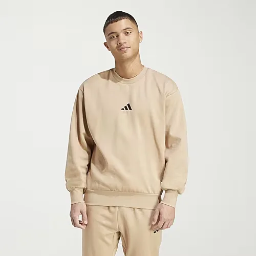 adidas Feel Cozy Sweatshirt Mens Crew Neck Long Sleeve Sweatshirt, Medium, Brown