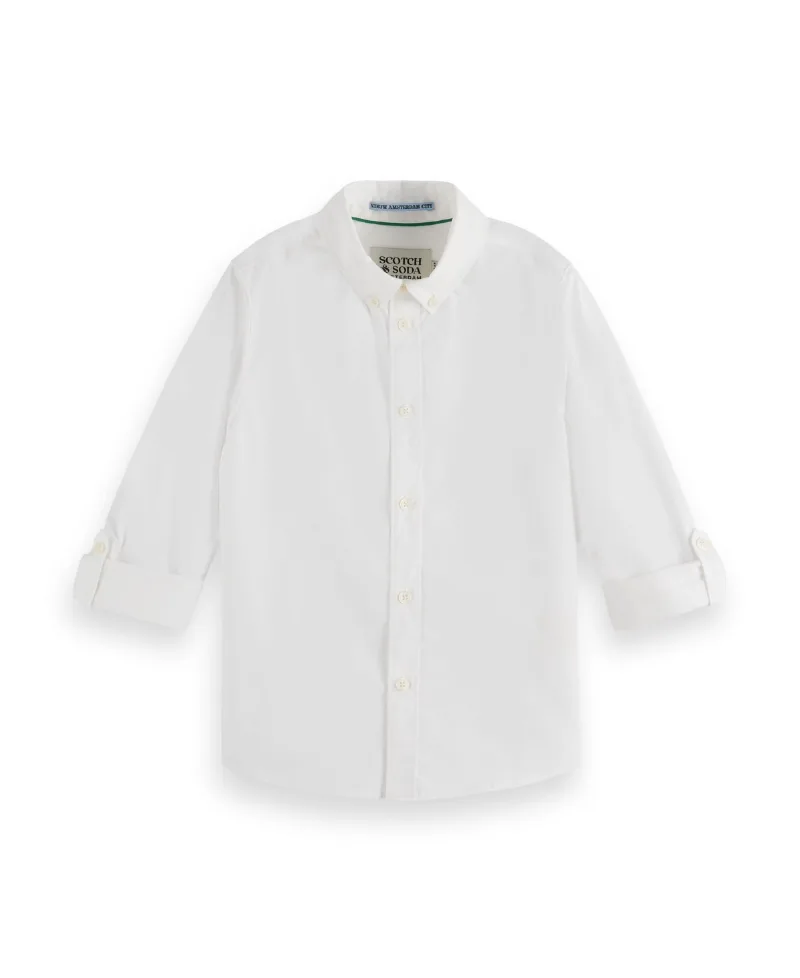 Scotch & Soda Little and Big Boys Occasional Dobby Long Sleeved Shirt - White, Pastel