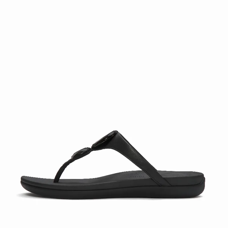 SOLAY Glossy-Disc Toe-Post Sandals
