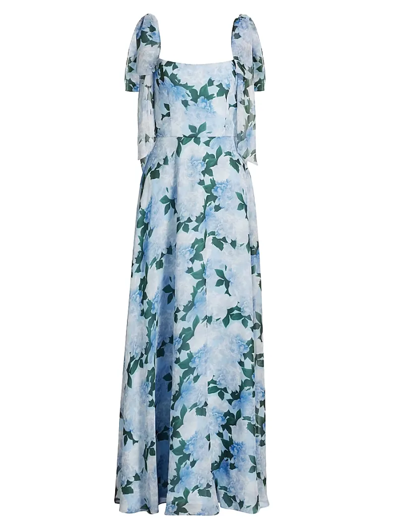 Women's Pearl Floral Maxi Dress - Glacial Peonies - Size 10