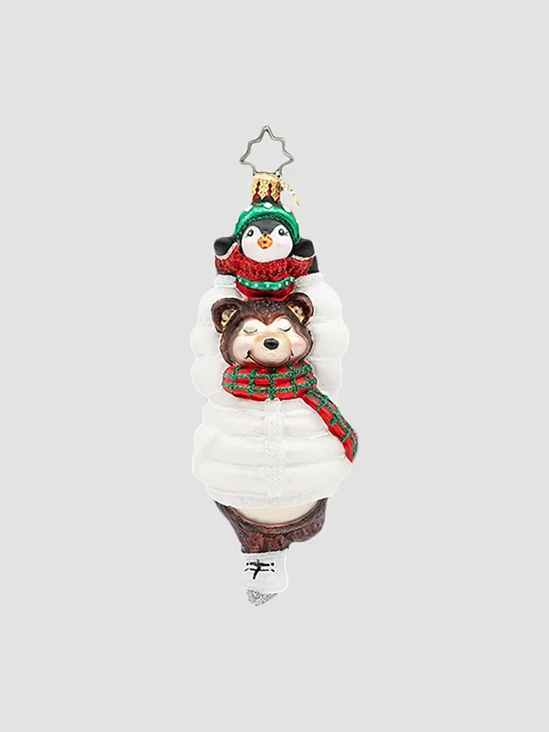 Christopher Radko Bearly Skating Glass Ornament