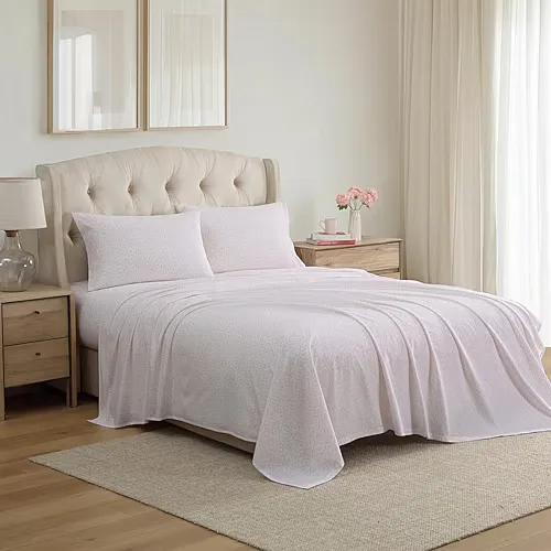 Laura Ashley Cotton Percale Sheet Set, One Size, Pink
