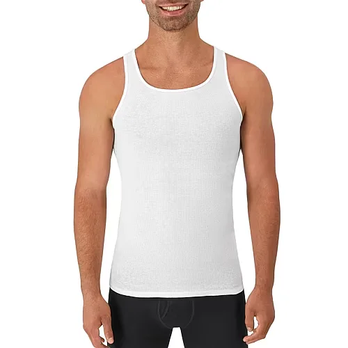 Hanes Comfortsoft Mens Scoop Neck Sleeveless 4 Pack Tank, X-large, White