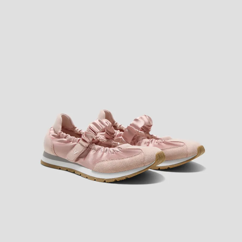 VIVAIA Round-Toe Satin Mary Janes (Ayla)|PEACH BLUSH|US 10.5