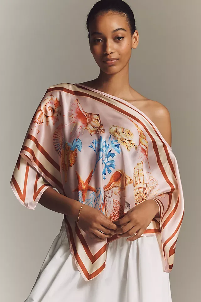 By Anthropologie Printed Scarf Poncho