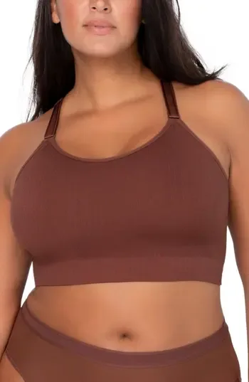 Curvy Couture Smooth Seamless Comfort Wireless Bralette in Chocolate at Nordstrom Rack, Size Xx-Large