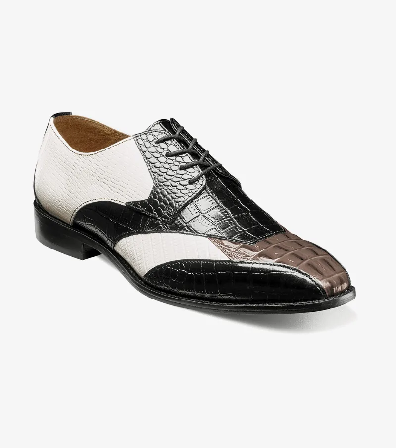 Stacy Adams Shoes Tristano Modified Bike Toe Oxford Black/Grey Size 11
