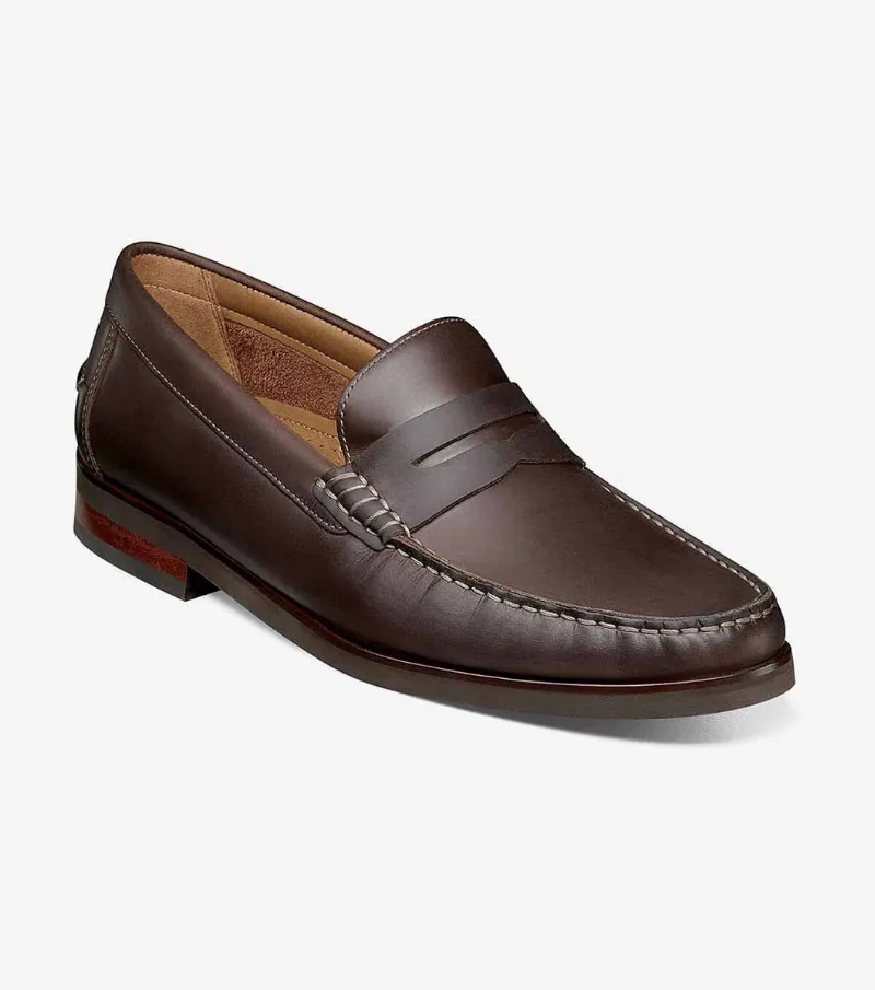 Florsheim Shoes Berkley Flex Moc Toe Penny Loafer Brown CH Size 9