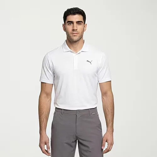 PUMA Mens Short Sleeve Polo Shirt, Xx-large, White