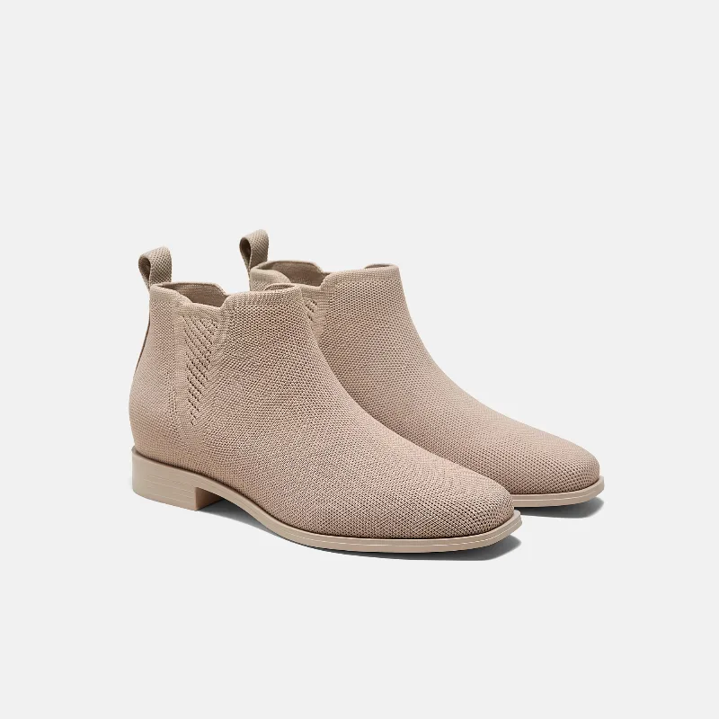 VIVAIA Square-Toe Slip-On Chelsea Boots (Ryan Slip-On)|WARM TAUPE|US 9.5