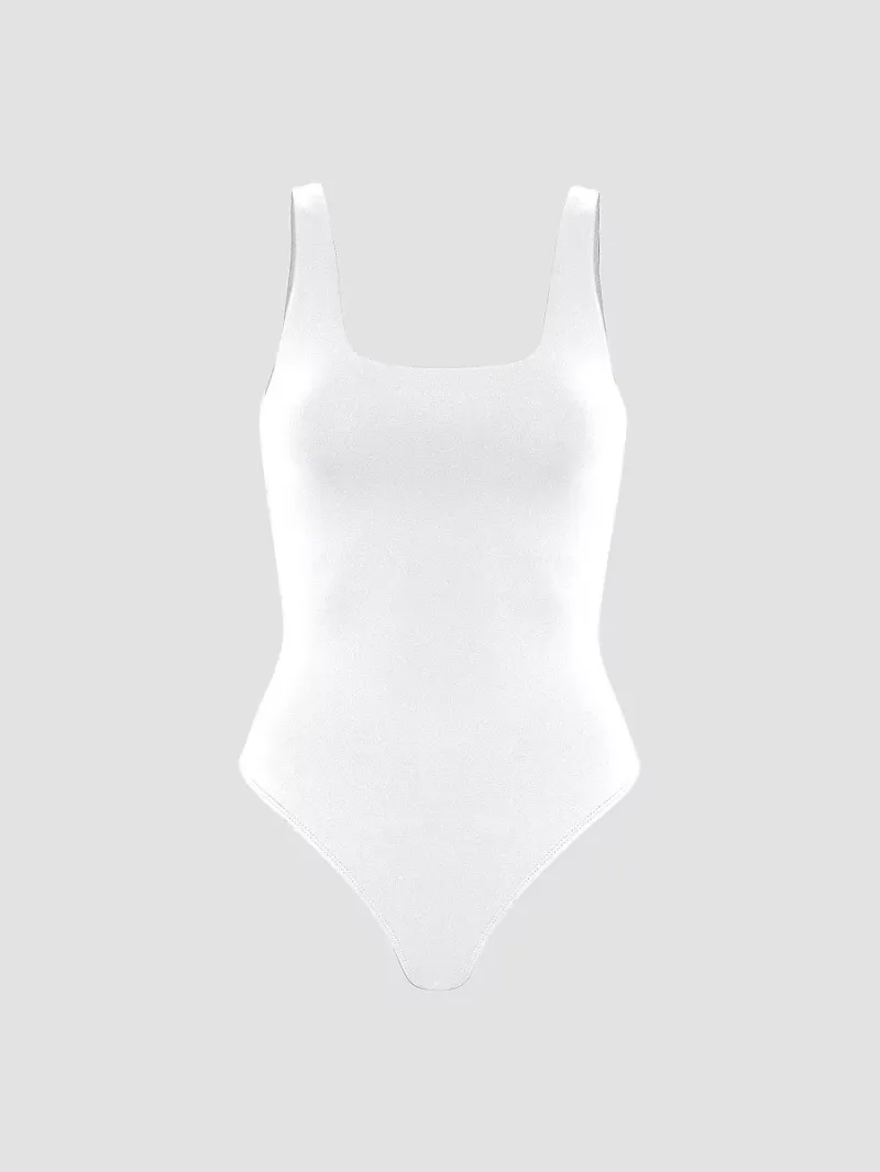 Good American Women's Sculpting Modern Tank Bodysuit - White - Size XXXXXL