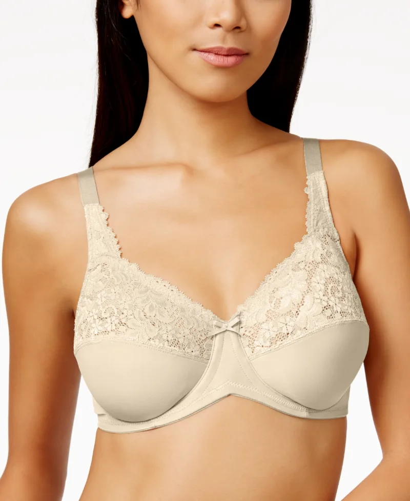 Lilyette by Bali Minimizer Comfort Lace Underwire Bra 428 - Paris Nude 5