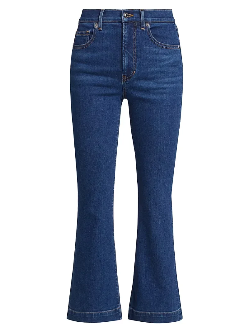 Women's Carson High-Rise Crop Flare Jeans - Bright Blue - Size 29