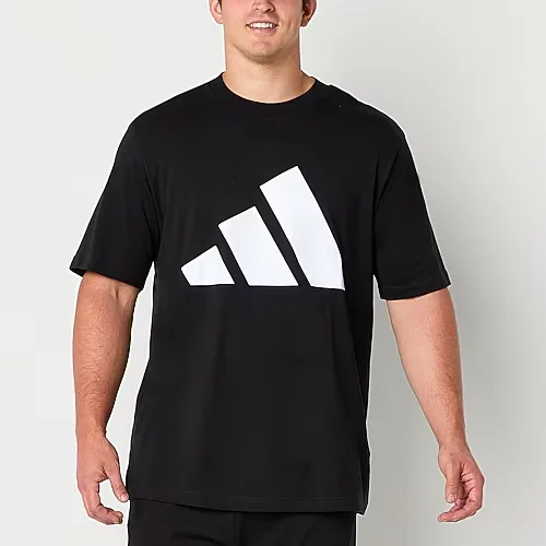 adidas Mens Crew Neck Short Sleeve Regular Fit Big and Tall Graphic T-Shirt, X-large Tall, Black