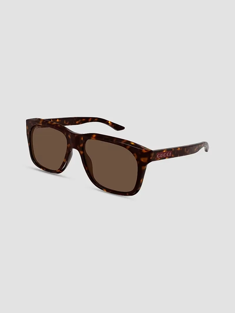 Gucci Men's Gucci Flag 55MM Square Sunglasses - Brown