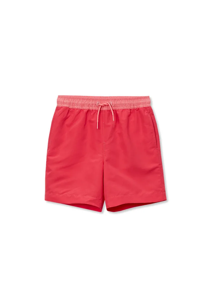 Boys Chlorine Resistant 5in Swim Trunks with Mesh Liner - Lands' End - Orange - XL