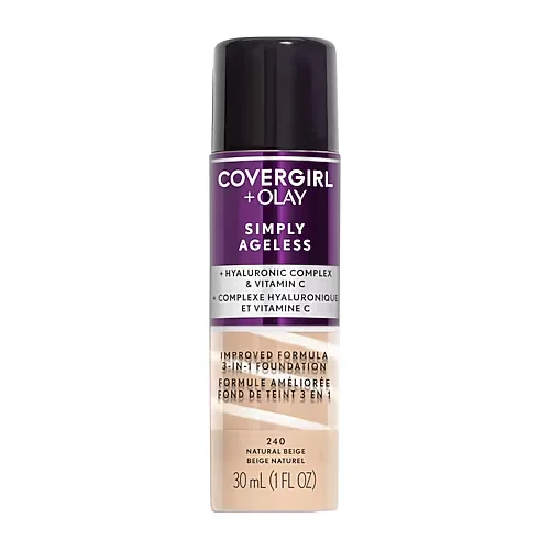 COVERGIRL + Olay Simply Ageless 3-In-1 Liquid Foundation, One Size, Beige