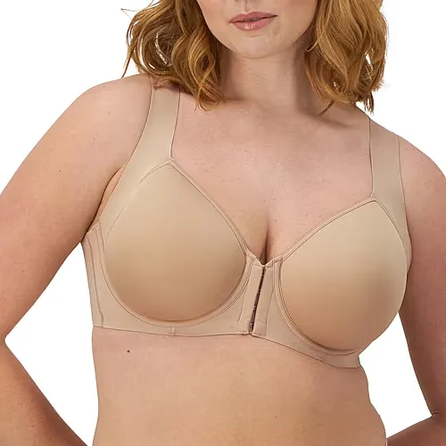 Bali One Smooth U Ever Smooth Posture Boost Full Coverage T-Shirt Underwire Full Coverage Bra Df3450, C, Beige