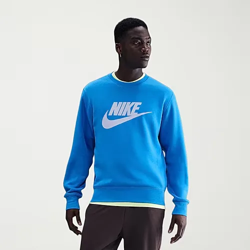 Nike Sweatshirt Mens Crew Neck Long Sleeve Big and Tall Sweatshirt, 3x-large Tall, Blue