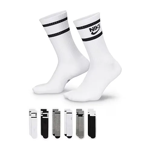 Nike Little & Big Kid Unisex 6 Pair Crew Socks, Medium, Gray