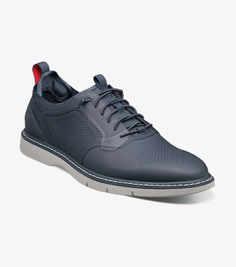 Stacy Adams Shoes Synchro Plain Toe Elastic Lace Up Navy Size 9.5
