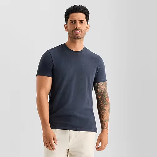 mutual weave Mens Crew Neck Short Sleeve T-Shirt, X-large, Blue
