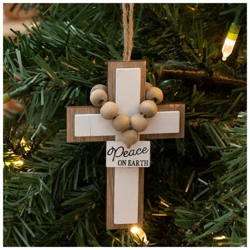 Peace On Earth Cross Ornament