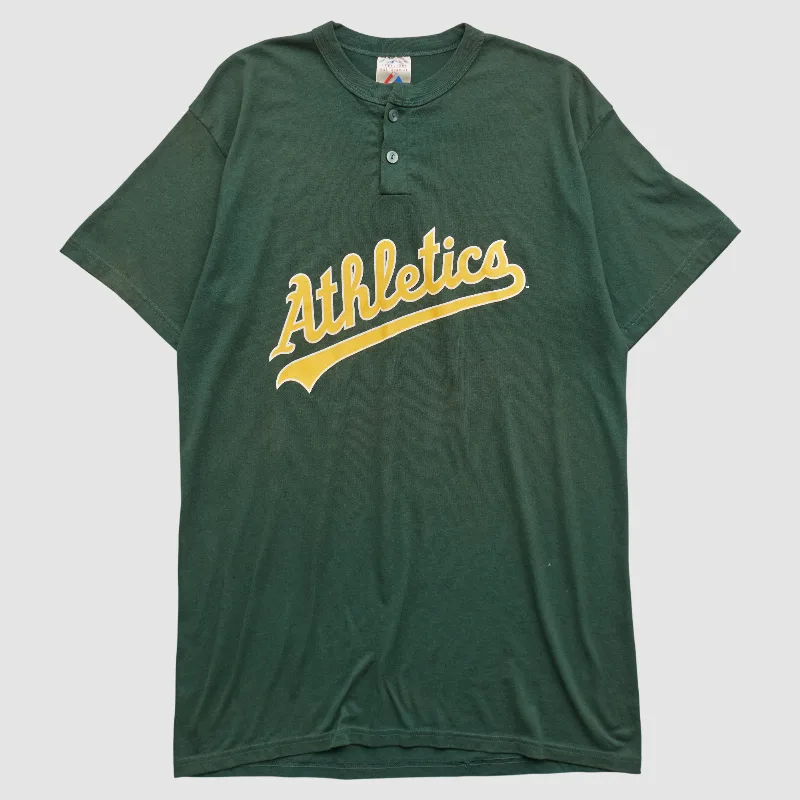 Athletics Majestic 2000s T-shirt - Green - M by Fanatics Real Vintage