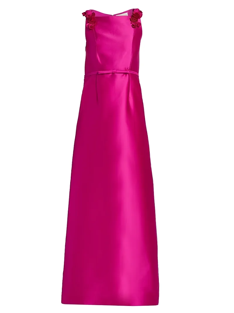 SACHIN BABI Women's Thea Rosette Square Neck Gown - Magenta - Size 8