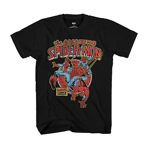 Mens Short Sleeve Spiderman Graphic T-Shirt, Xx-large, Black