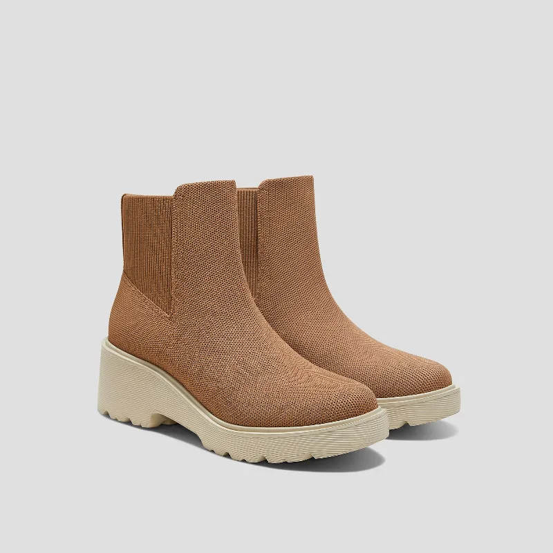 VIVAIA Round-Toe Chunky Platform Travel Boots (Everly)|BROWN|US 9