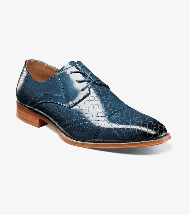 Stacy Adams Shoes Hobson Cap Toe Oxford Blue Size 11