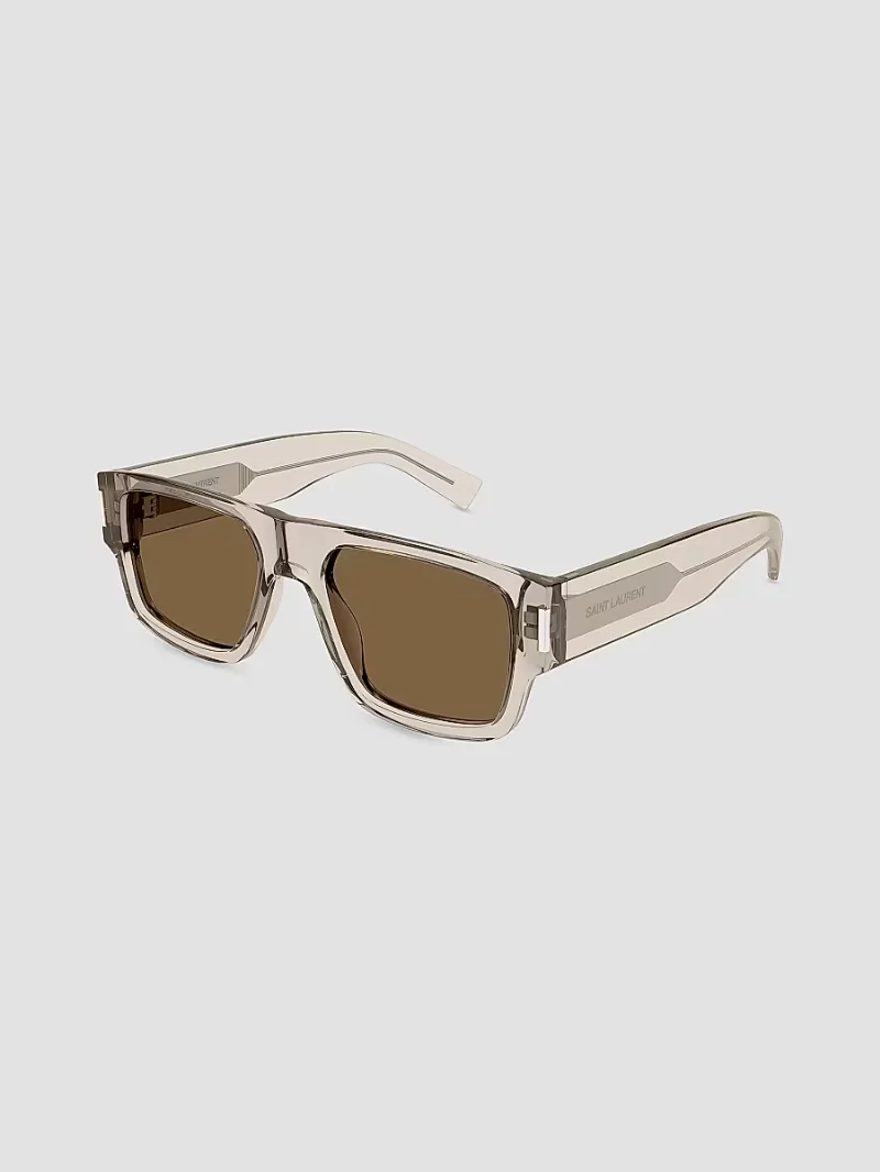 Men's Naked Wirecore 55MM Square Sunglasses - Translucent Beige Brown