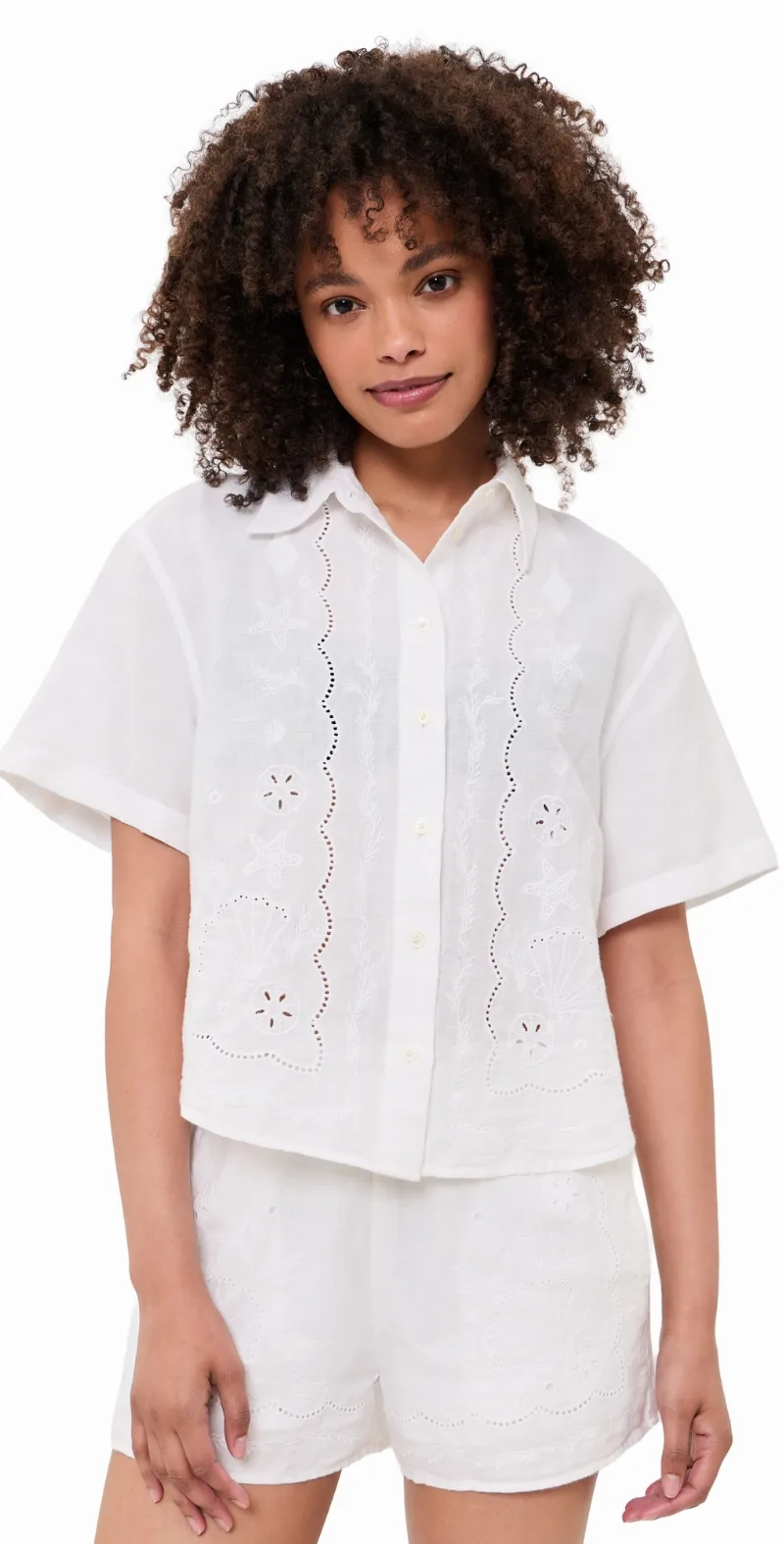 Madewell Madewell x Shopbop Button-Front Boxy Shirt in 100% Linen White S