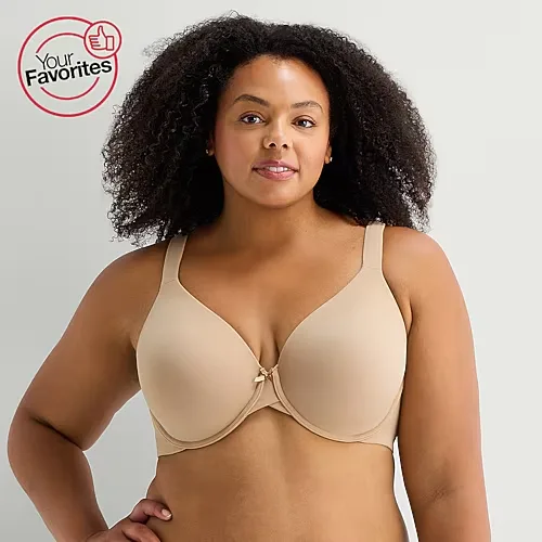 Ambrielle Everyday Underwire Full Coverage Bra, D, Beige