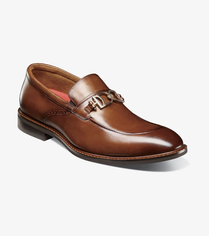 Stacy Adams Shoes Boyd Moc Toe Bit Slip On Brandy Size 8.5